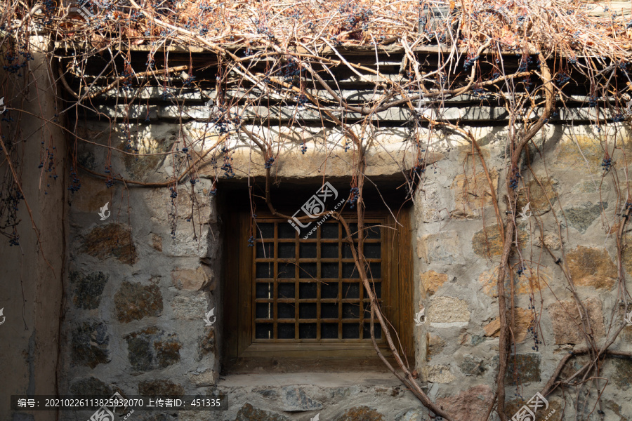 中式建筑木窗格