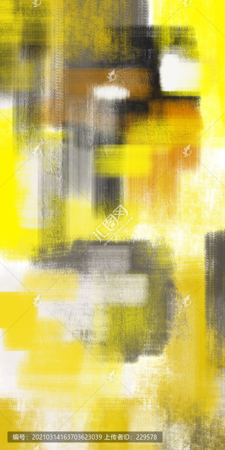 现代抽象黄色油画客厅玄关画