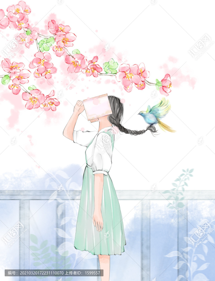 唯美少女插画