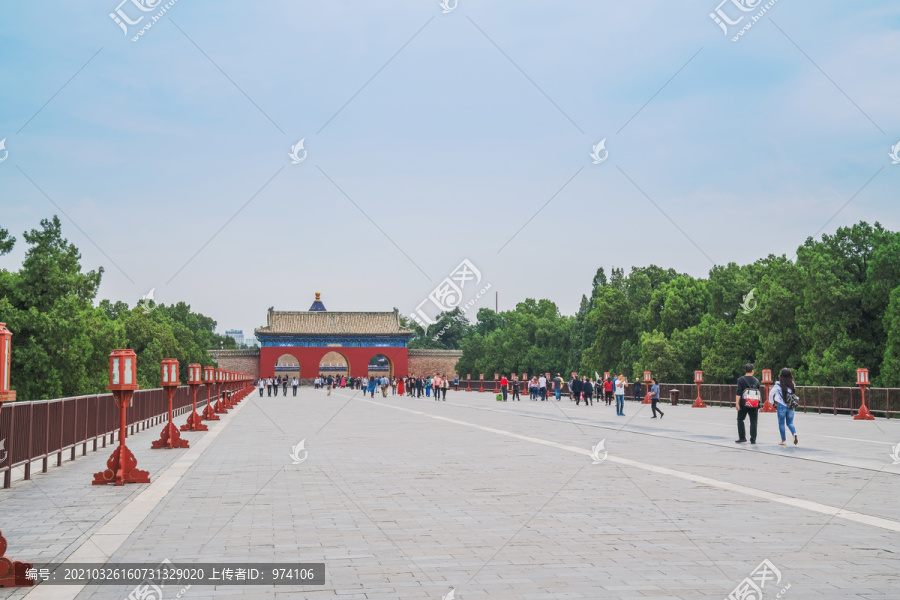 北京天坛公园古建筑和旅游风光