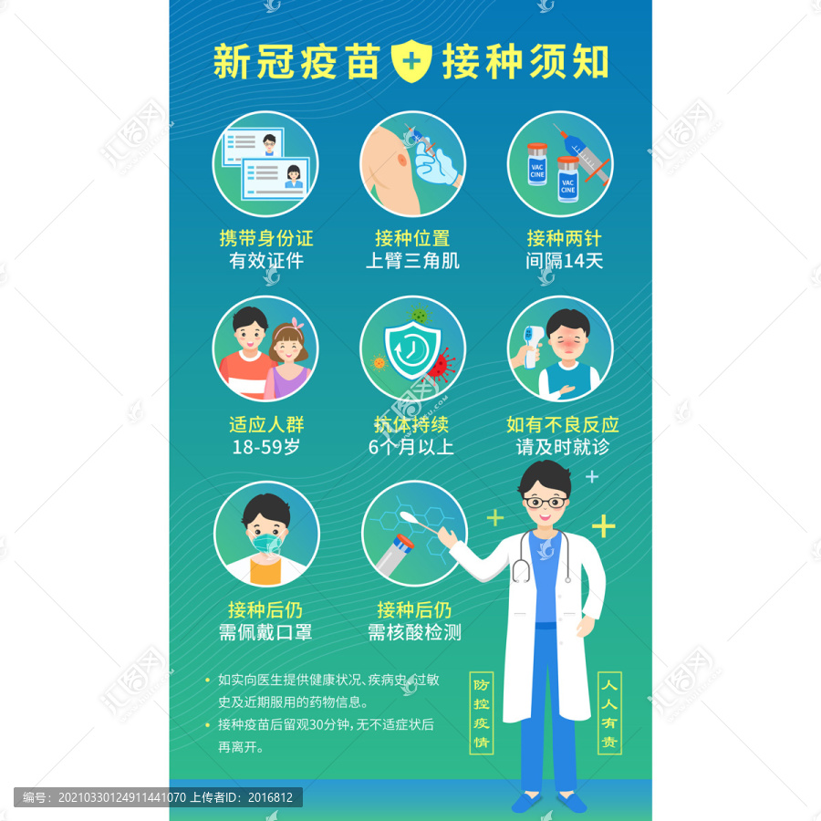 新冠病毒疫苗接种须知公告