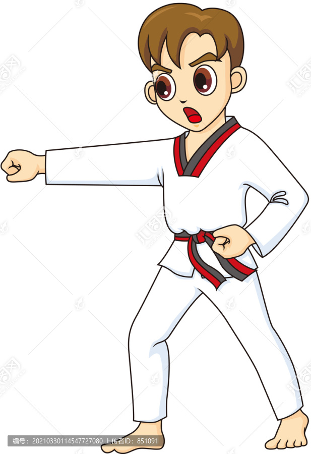 跆拳道运动插画