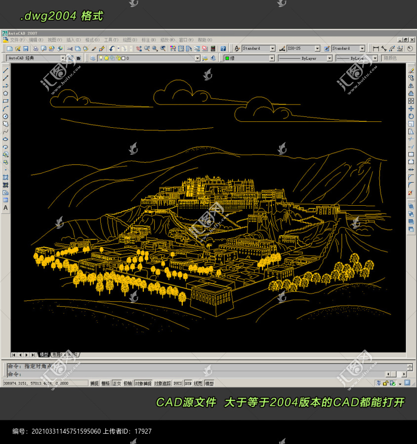 布达拉宫CAD图