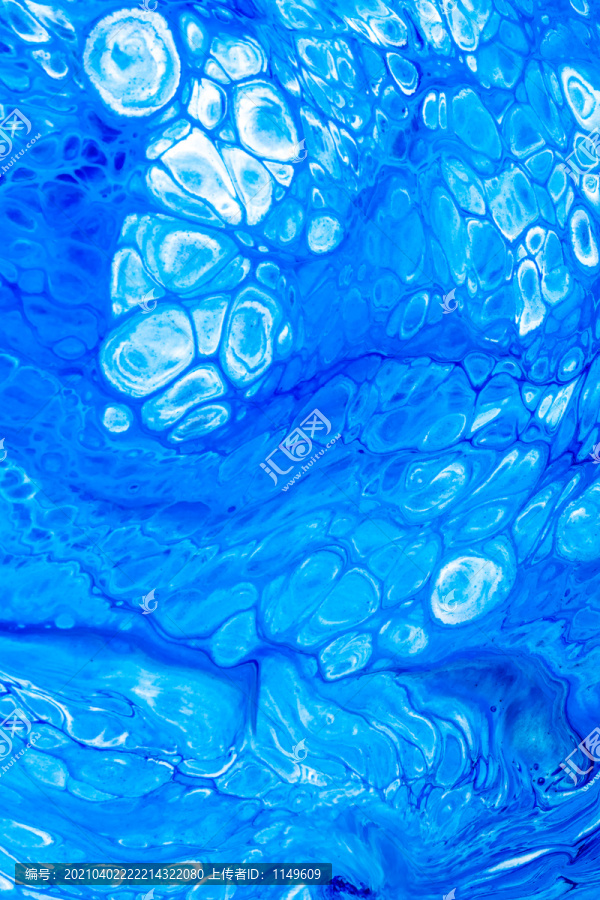 蓝色海洋细胞客厅流体画纹理