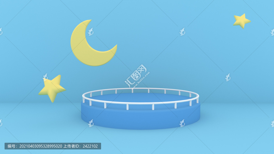 简约3D背景电商商品展示台
