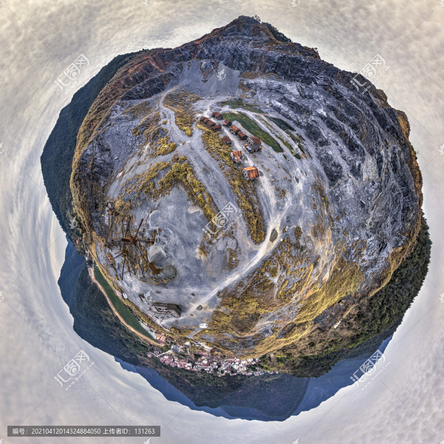 金华小冰岛航拍小行星全景图