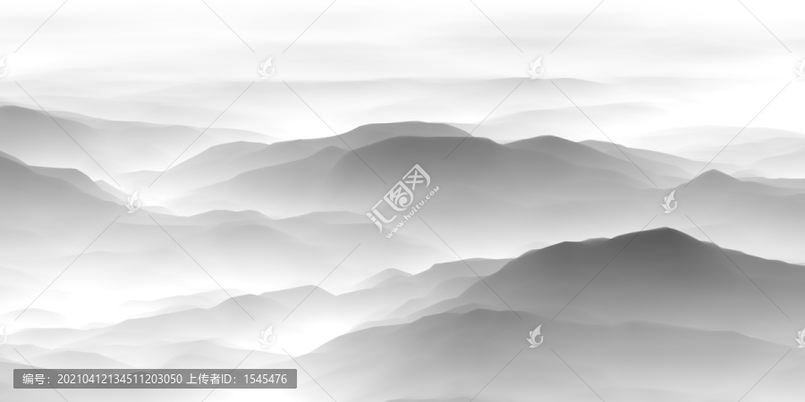 水墨山