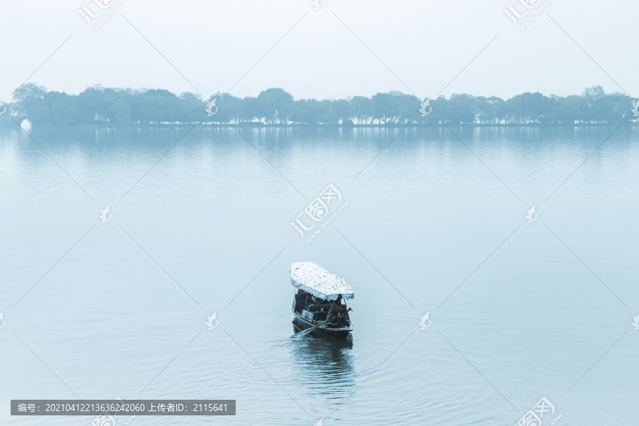 杭州西湖风光烟雨西湖