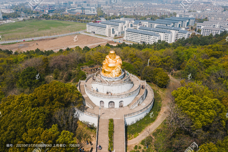 苏州上方山森林公园金光大佛航拍