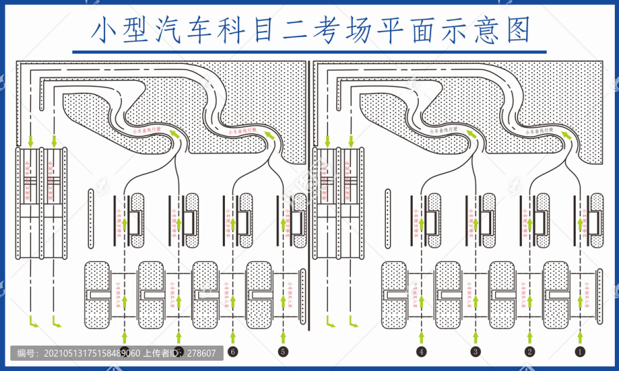 小型汽车科目二考场平面示意图