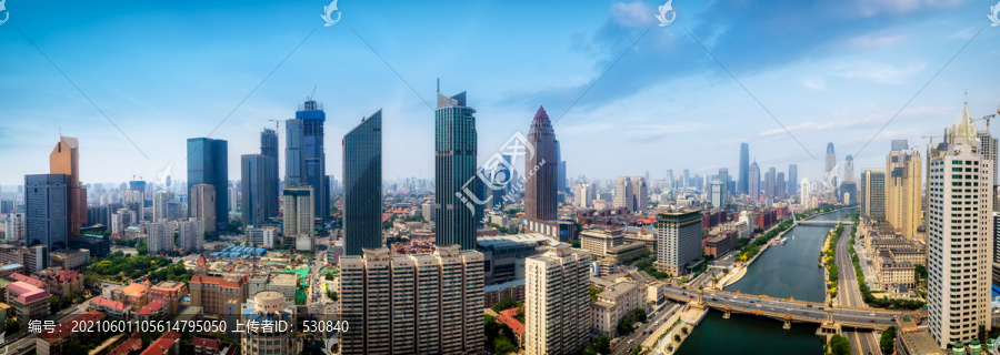 航拍天津城市建筑全景大画幅