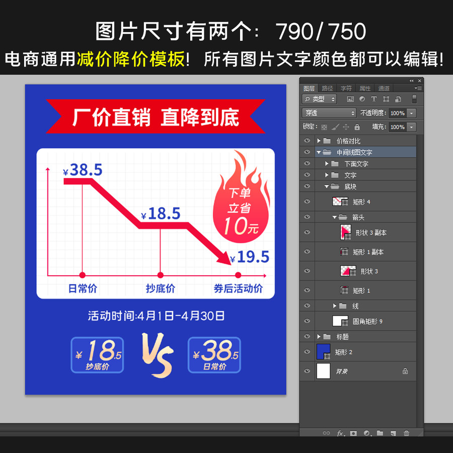 降价示意图