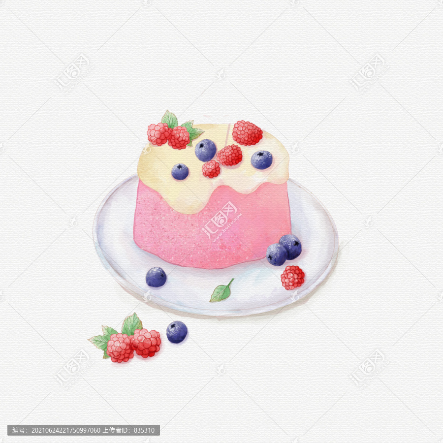 手绘美食甜品蛋糕插画