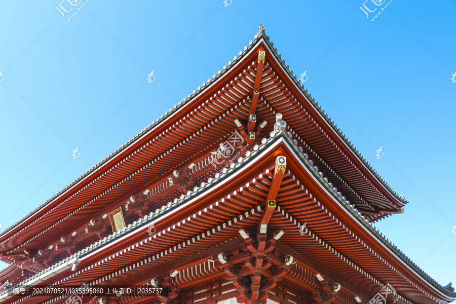 日本东京浅草寺建筑特写