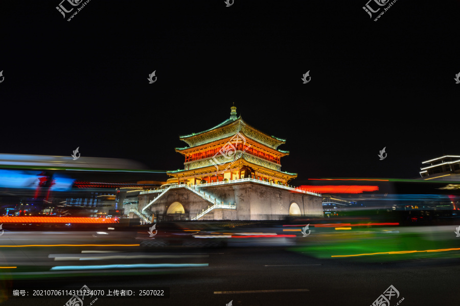 陕西省西安市钟楼夜景