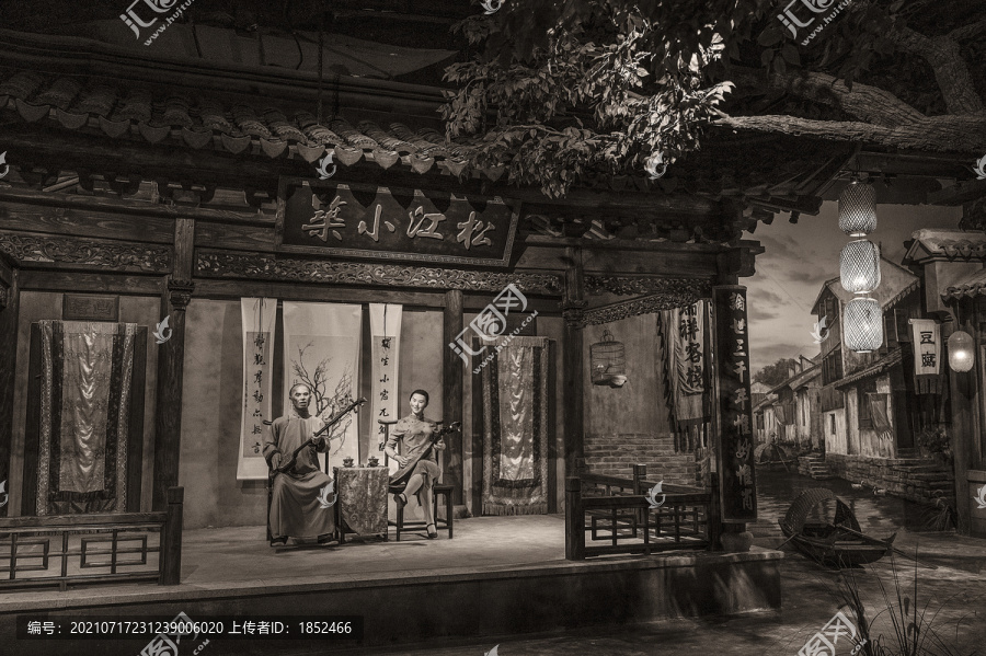 老上海戏台民间艺术演出老照片