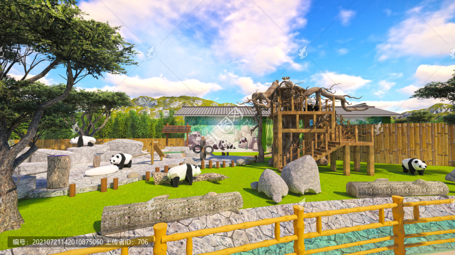 熊猫馆室外场景景观设计方案