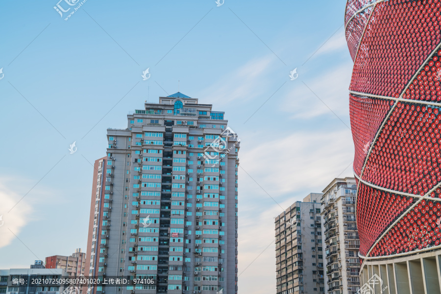 武汉城市建筑天际线和建筑特写