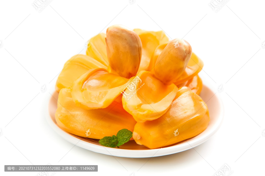 盘子里的泰国红心菠萝蜜
