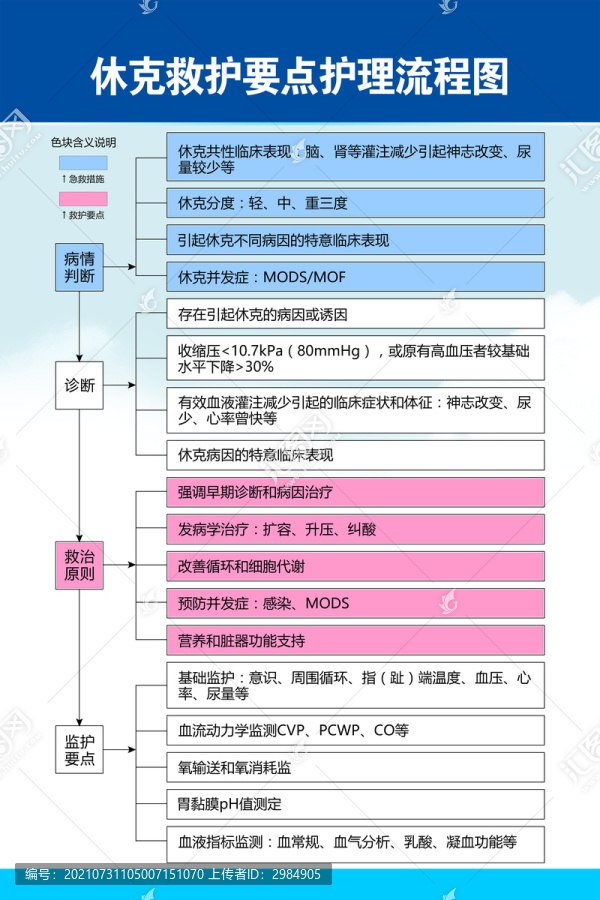 休克救护要点护理流程图