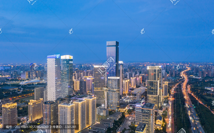 中国西安市雁塔区城市夜景