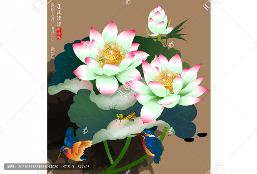 精品莲花壁画