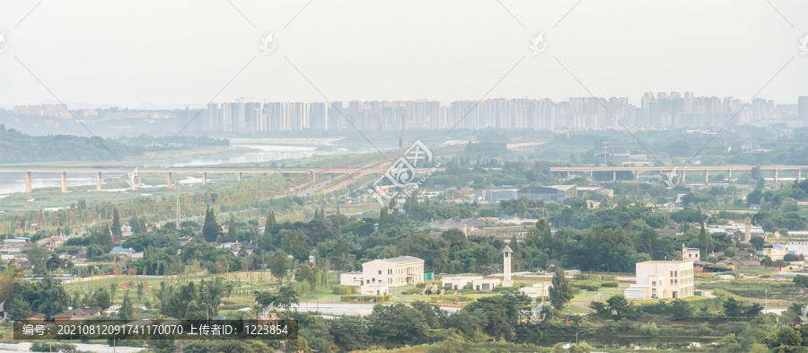 彭山污水处理厂城市全景