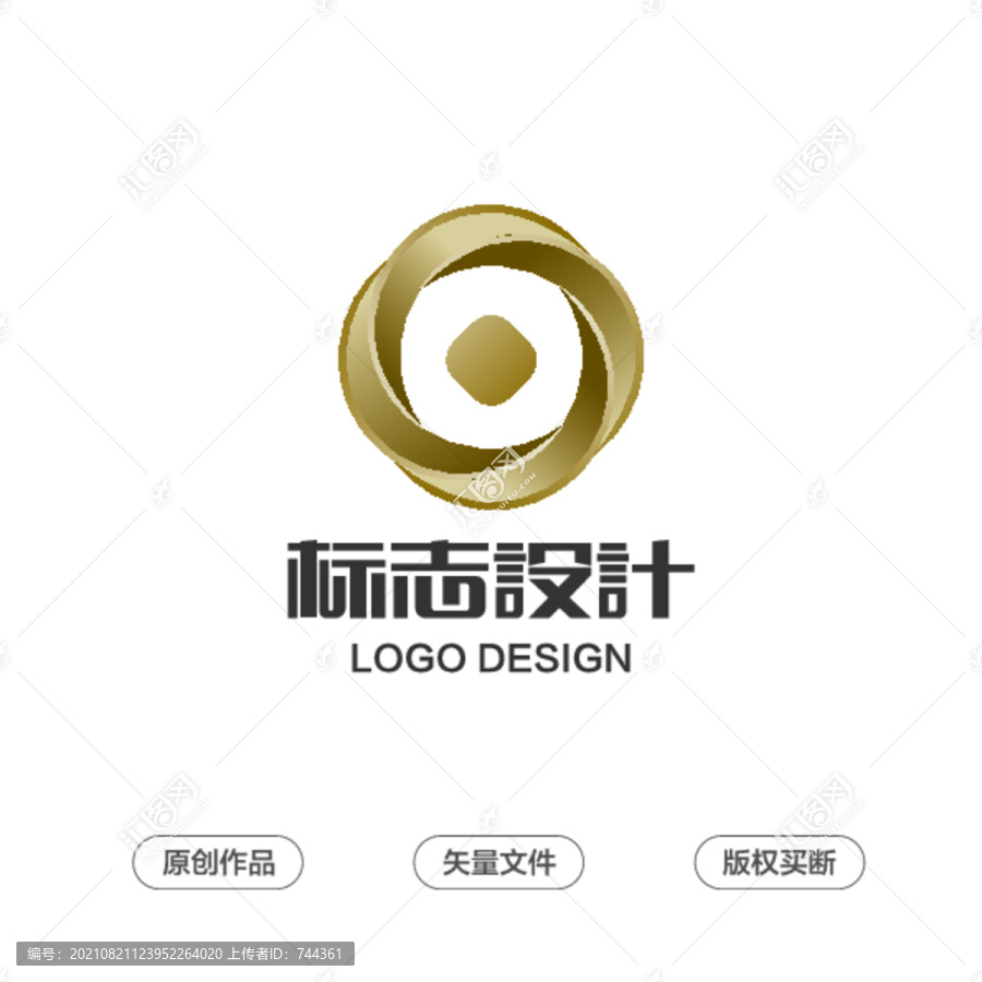 金色钱币现代logo