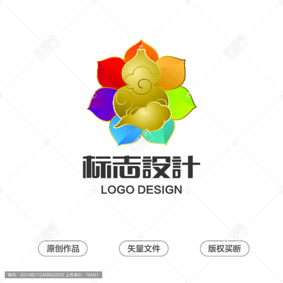 医药花葫芦祥云logo