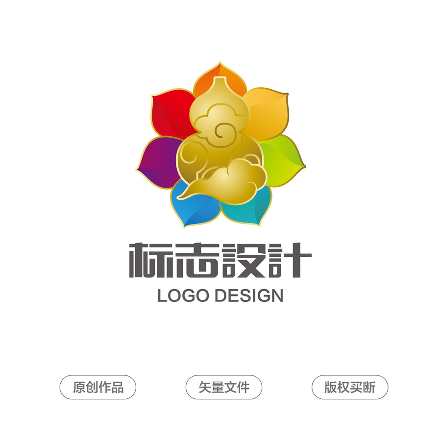 医药花葫芦祥云logo