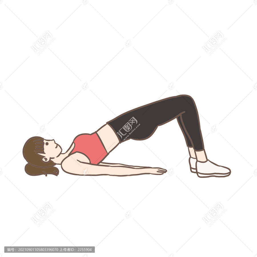 运动锻炼身体手绘卡通元素
