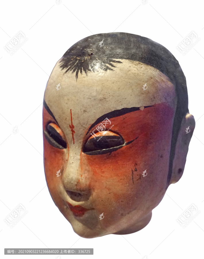 民国时期陕西西安杖头木偶头