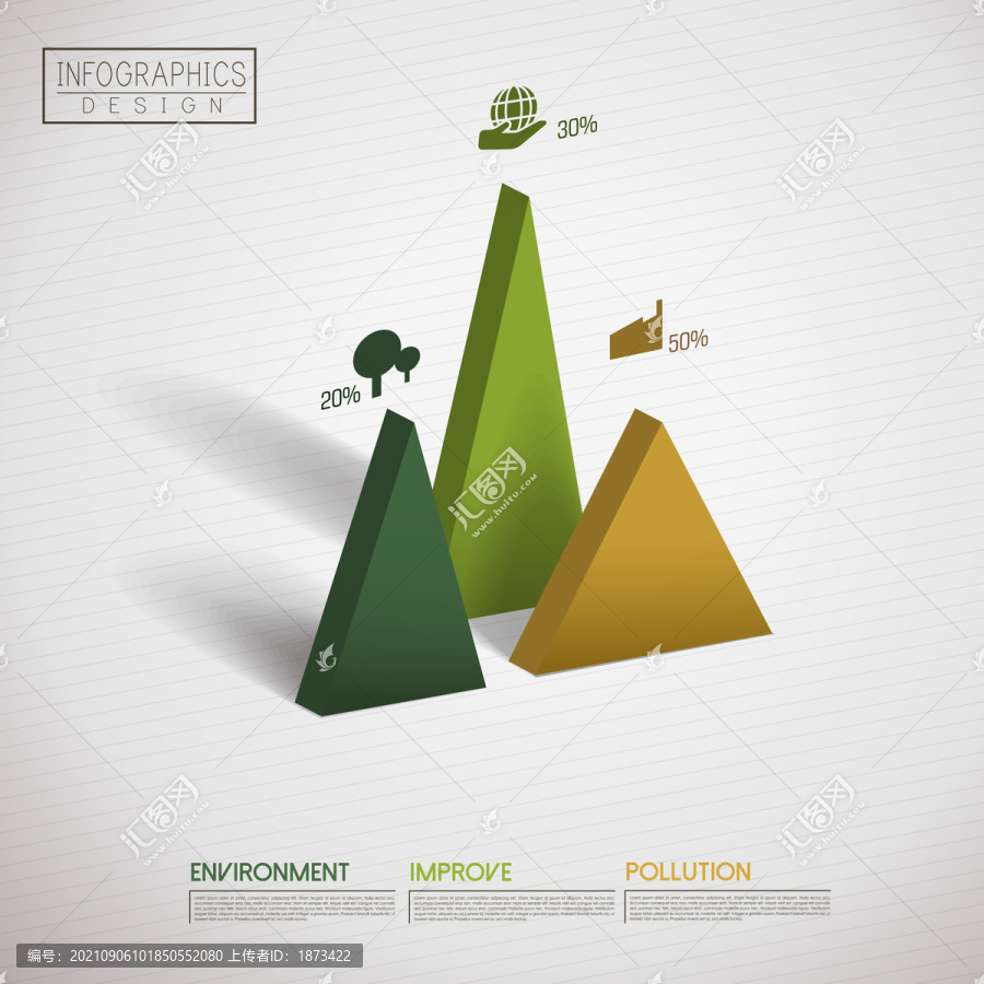 环境污染改善议题绿色山坡元素信息图表