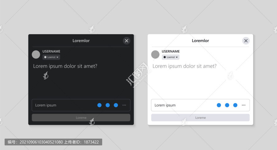 社交网站发帖文本框深浅色模式样机模版