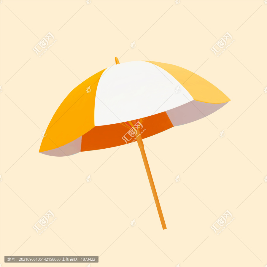 黄白相间遮阳伞素材