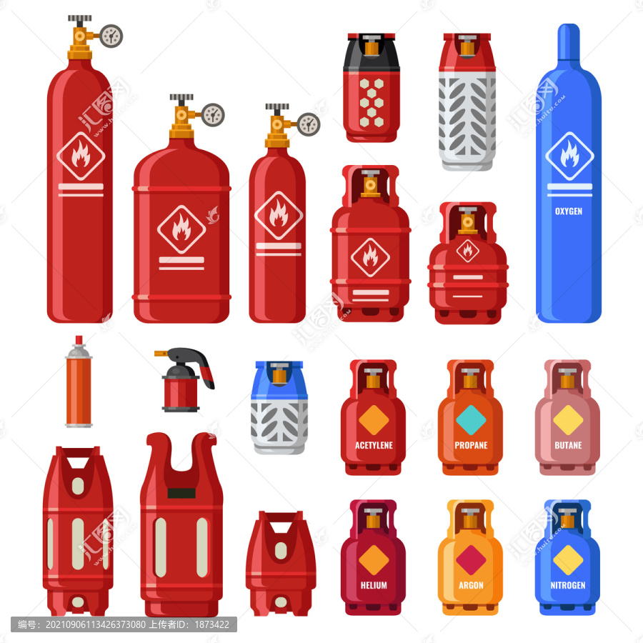 多种气体气瓶图案素材