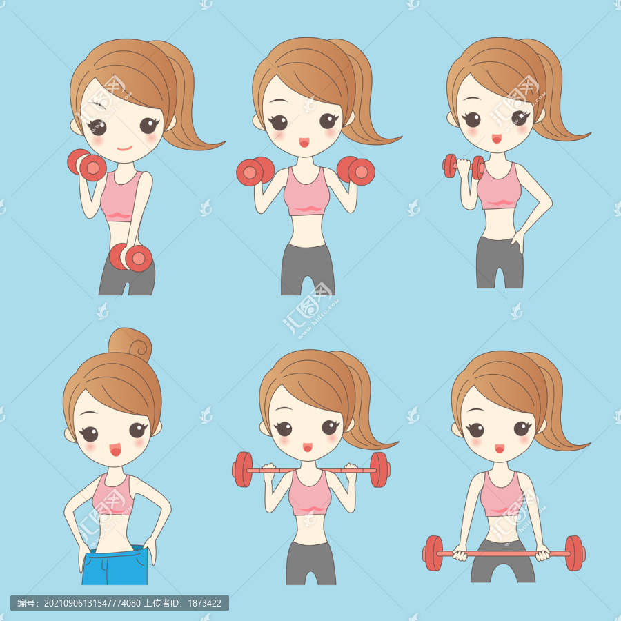 年轻女性哑铃运动锻炼