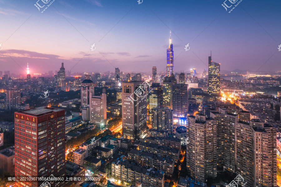 江苏南京鼓楼区城市夜景