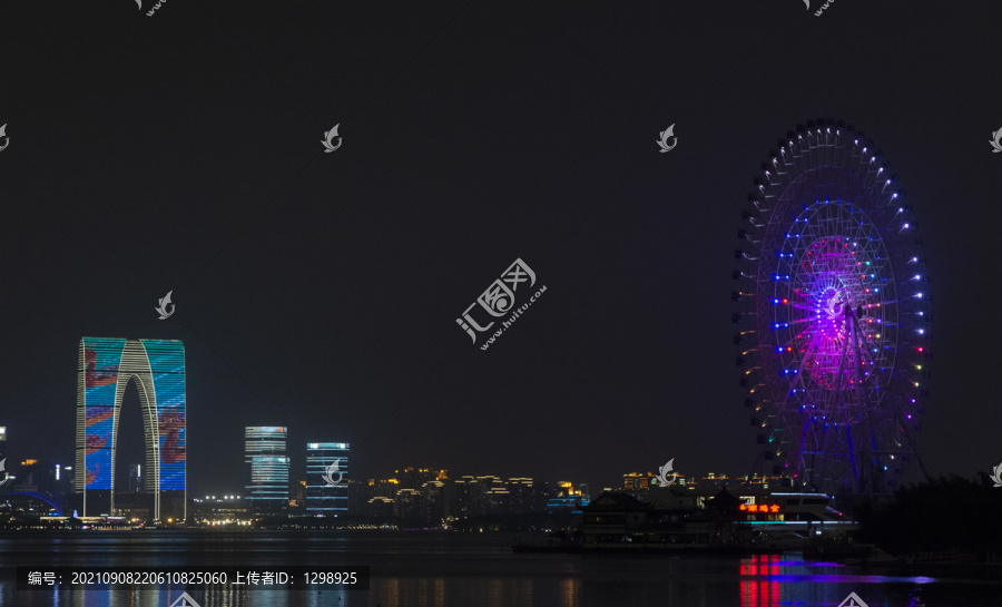 苏州金鸡湖建筑夜景