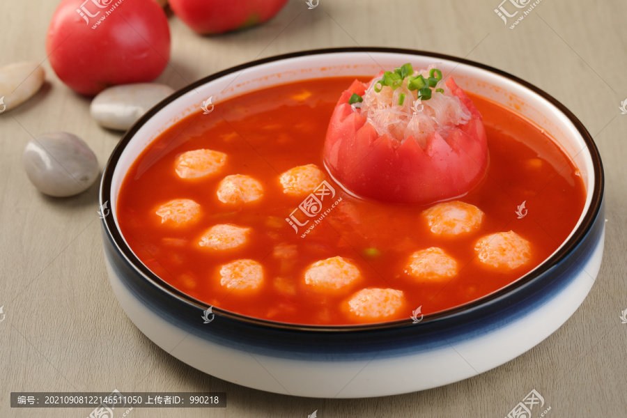 番茄煮虾滑