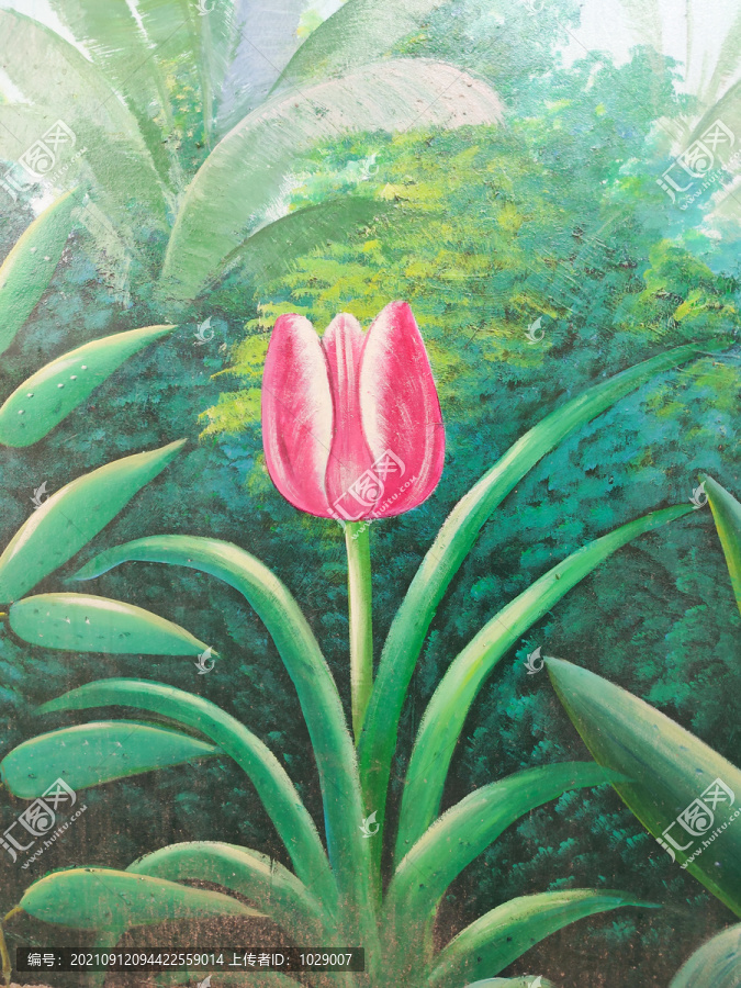 郁金香花卉油画
