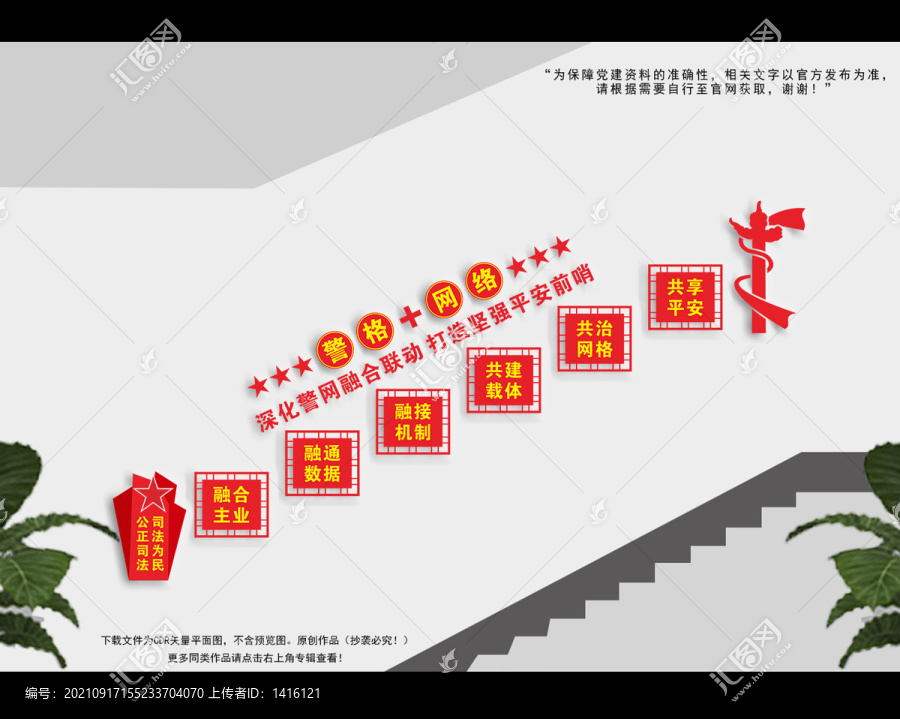 警网融合楼梯文化墙