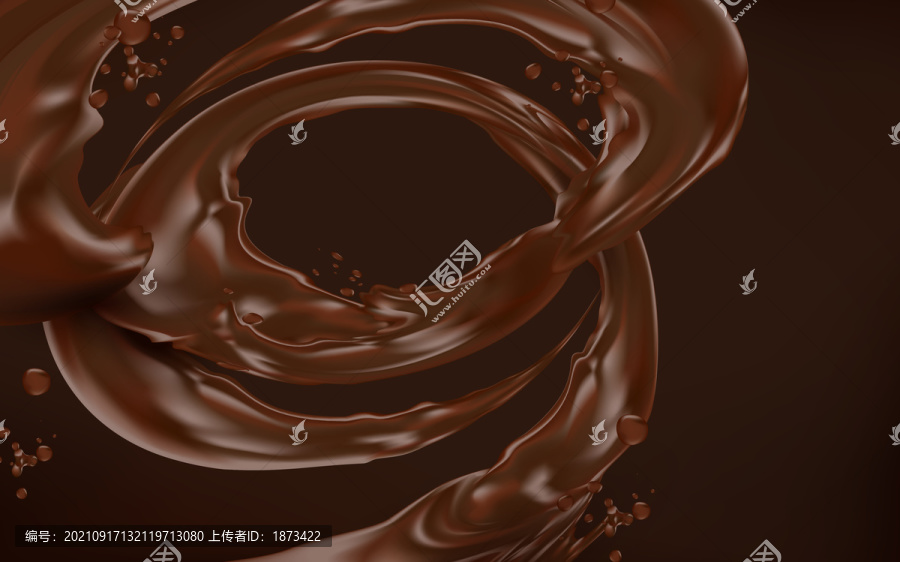 美味巧克力酱模拟流动插图