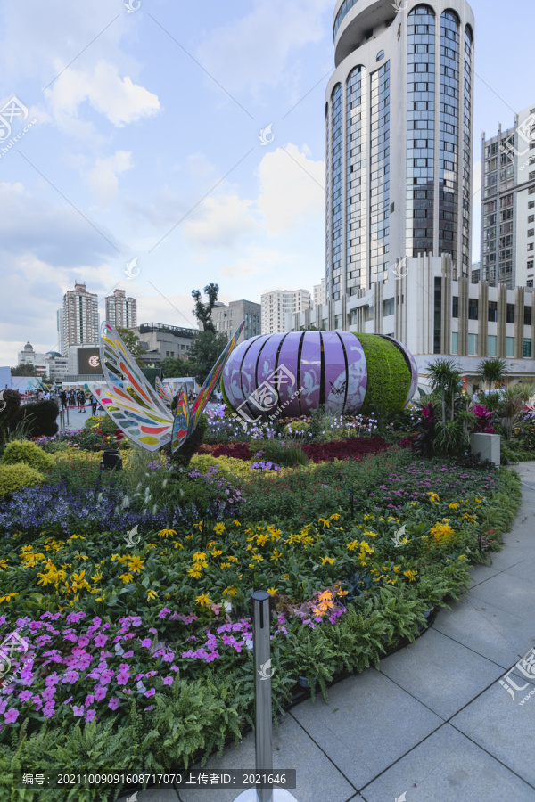 昆明花卉造型立体花坛城市景观