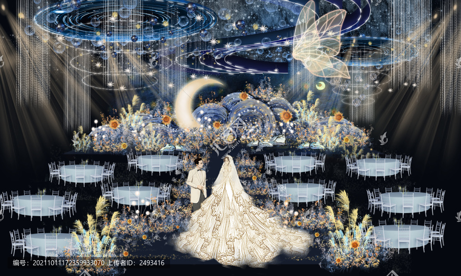 梵高星空主题婚礼设计