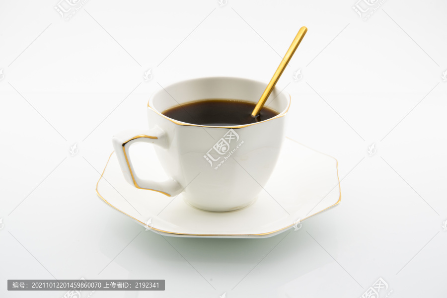 白背景特浓速溶黑咖啡欧式咖啡杯
