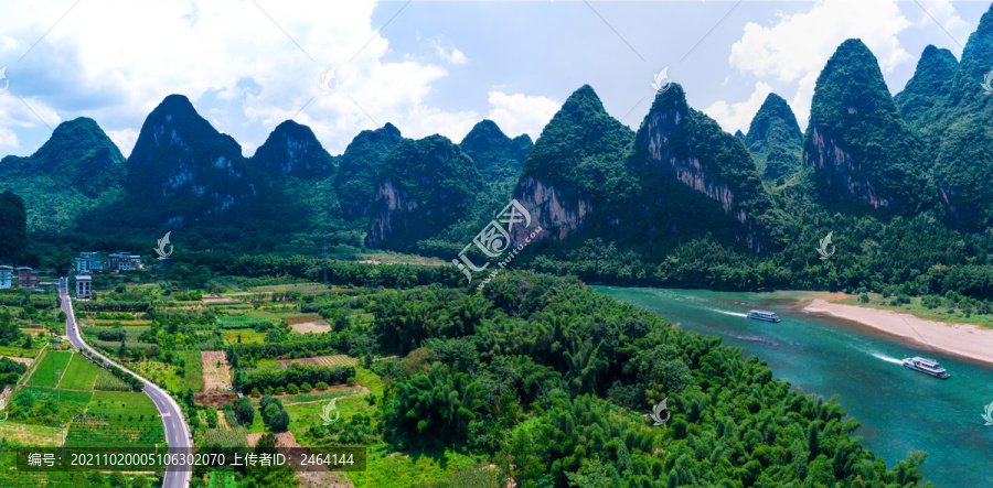 桂林山水漓江精华段全景