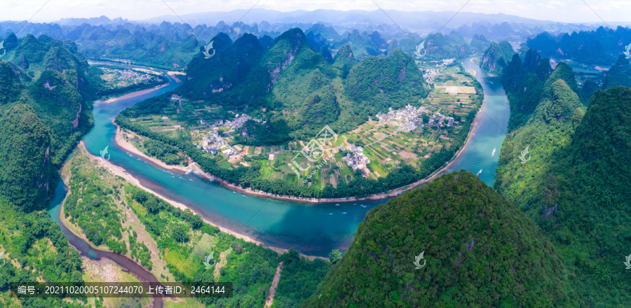 桂林山水漓江精华段全景