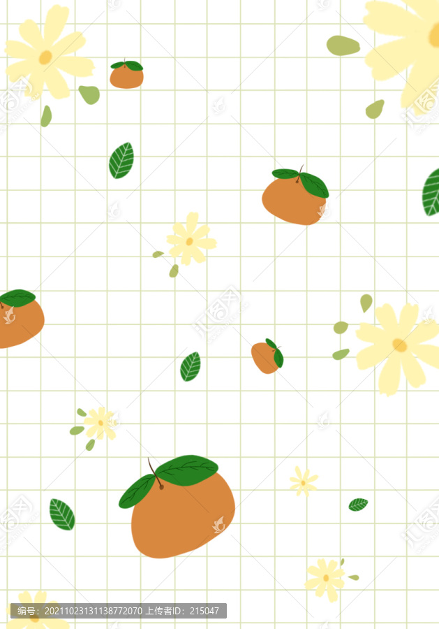文创可爱小清新柿子壁纸水果图