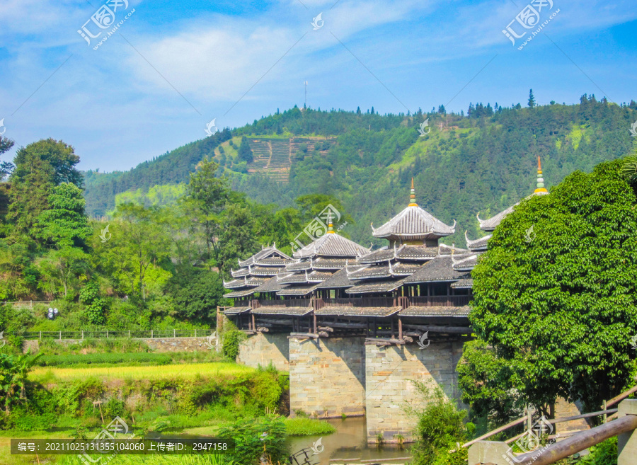 中国广西风雨桥建筑